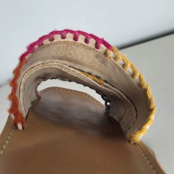 Chloe Woody Sandals Slides Flats Logo Multicolor Stitch Size 38 US size 8 - Picture 11 of 14